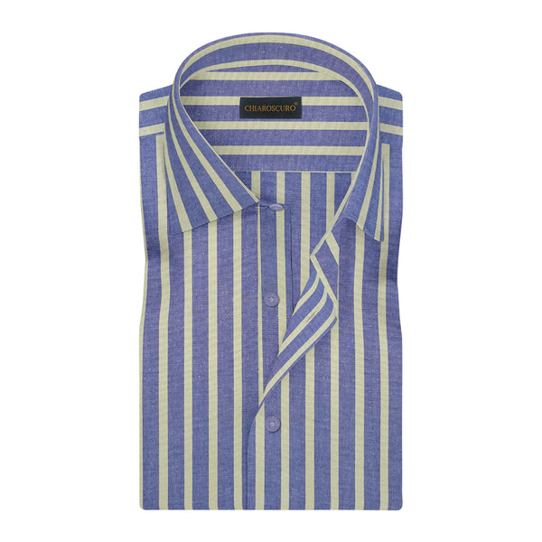 Blue With Lemon Stripes