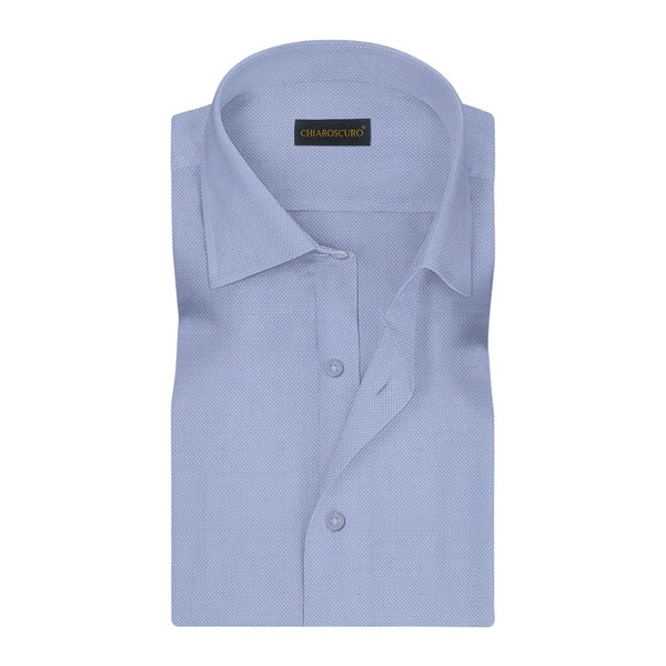 Sky blue shirt with dotted texture