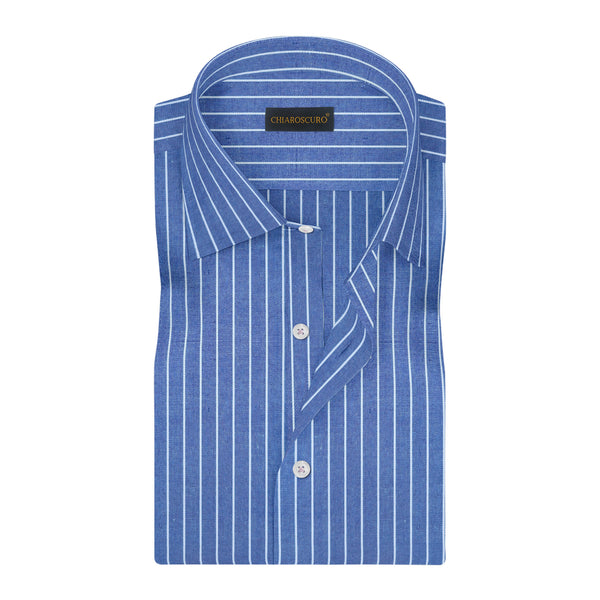 Cobalt Blue With White Stripes
