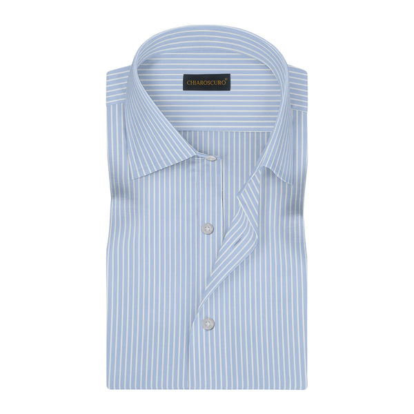 Sky blue with white stripes