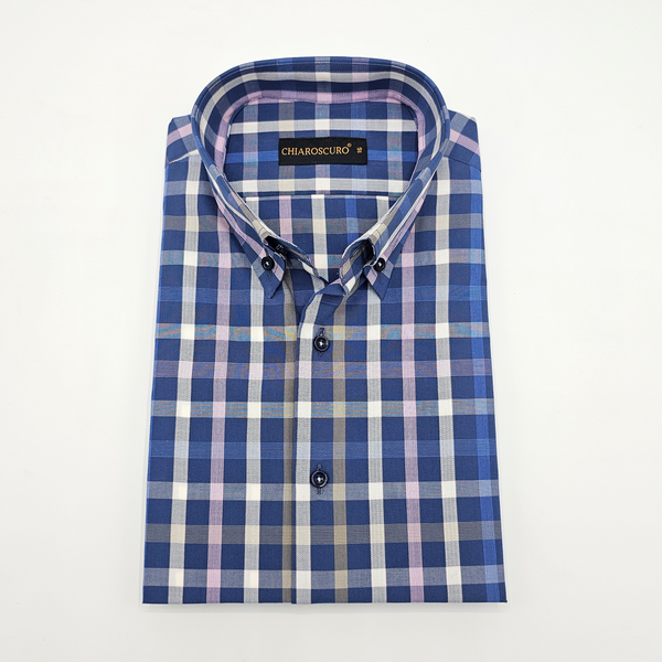 Lilac & Blue Gingham Shirt