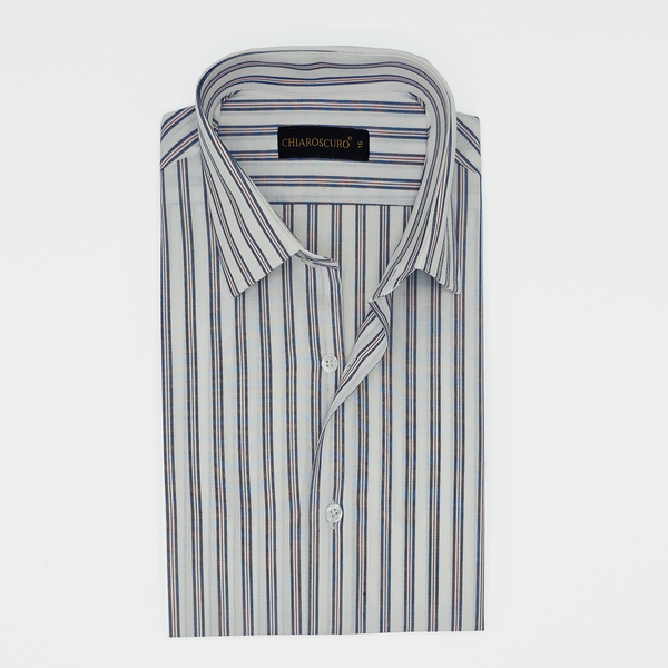 white with red & blue stipes