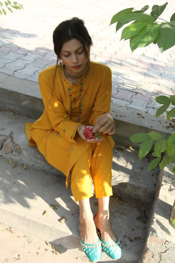 Mustard Yellow shirt And Trouser 2pc
