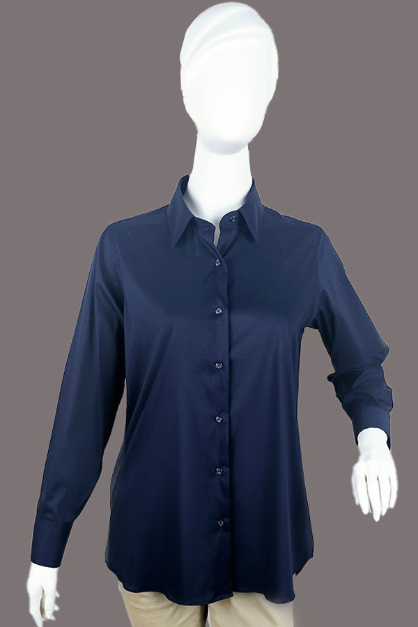 Navy Blue Cotton Shirt