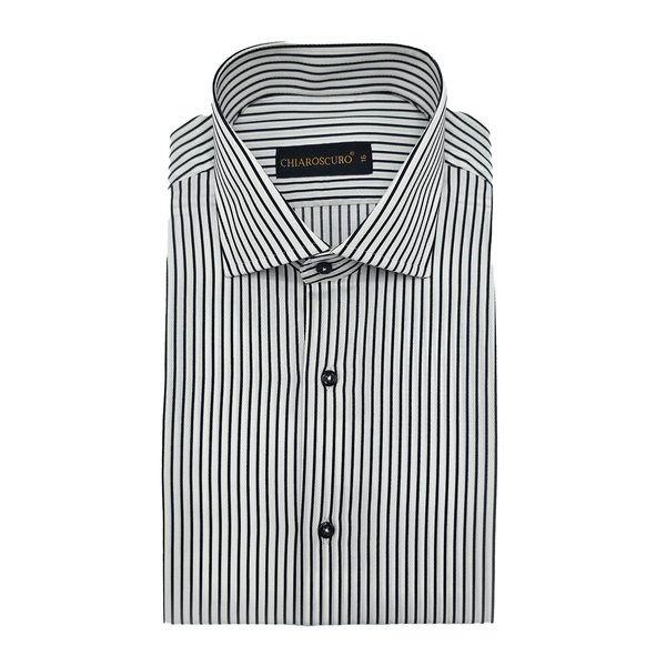 white with self print & black stripes
