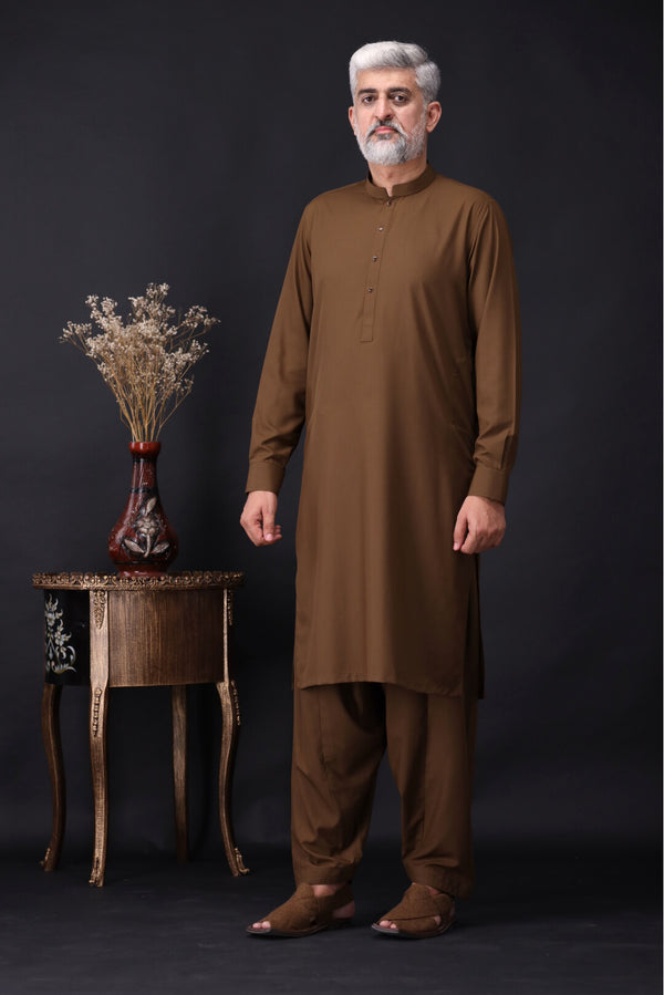 Brown Kameez Shalwar