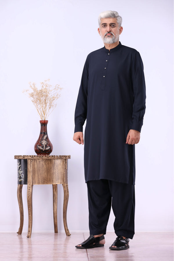 Navy Blue Kameez Shalwar